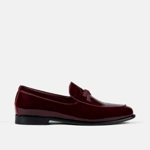 Odell Burgunder Lackleder Belgische Loafers