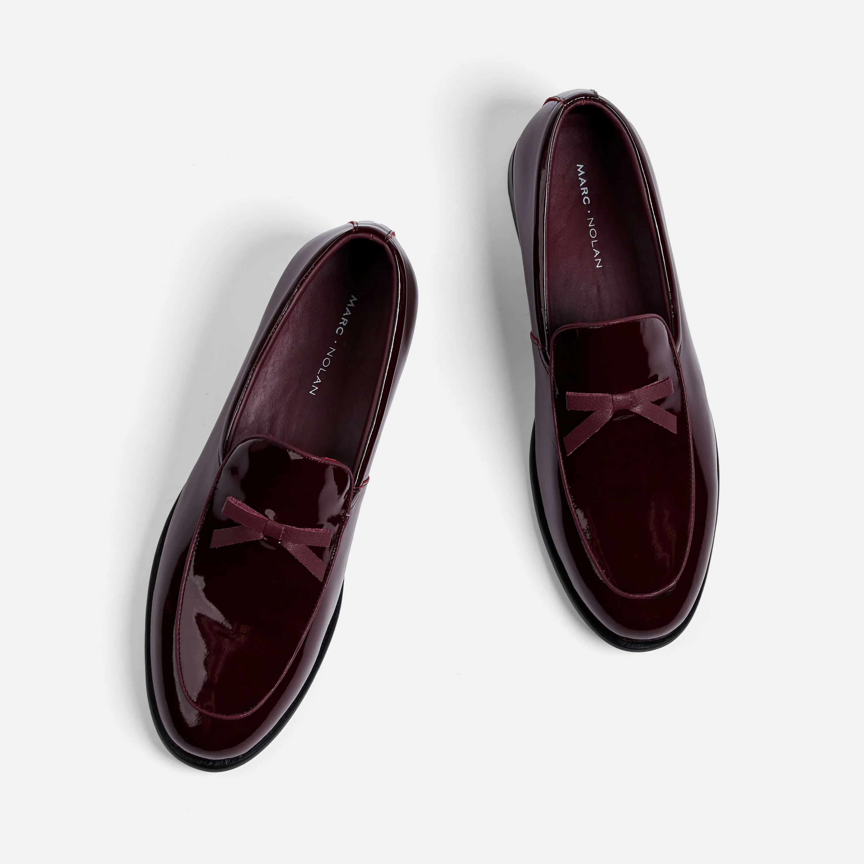 Odell Burgunder Lackleder Belgische Loafers