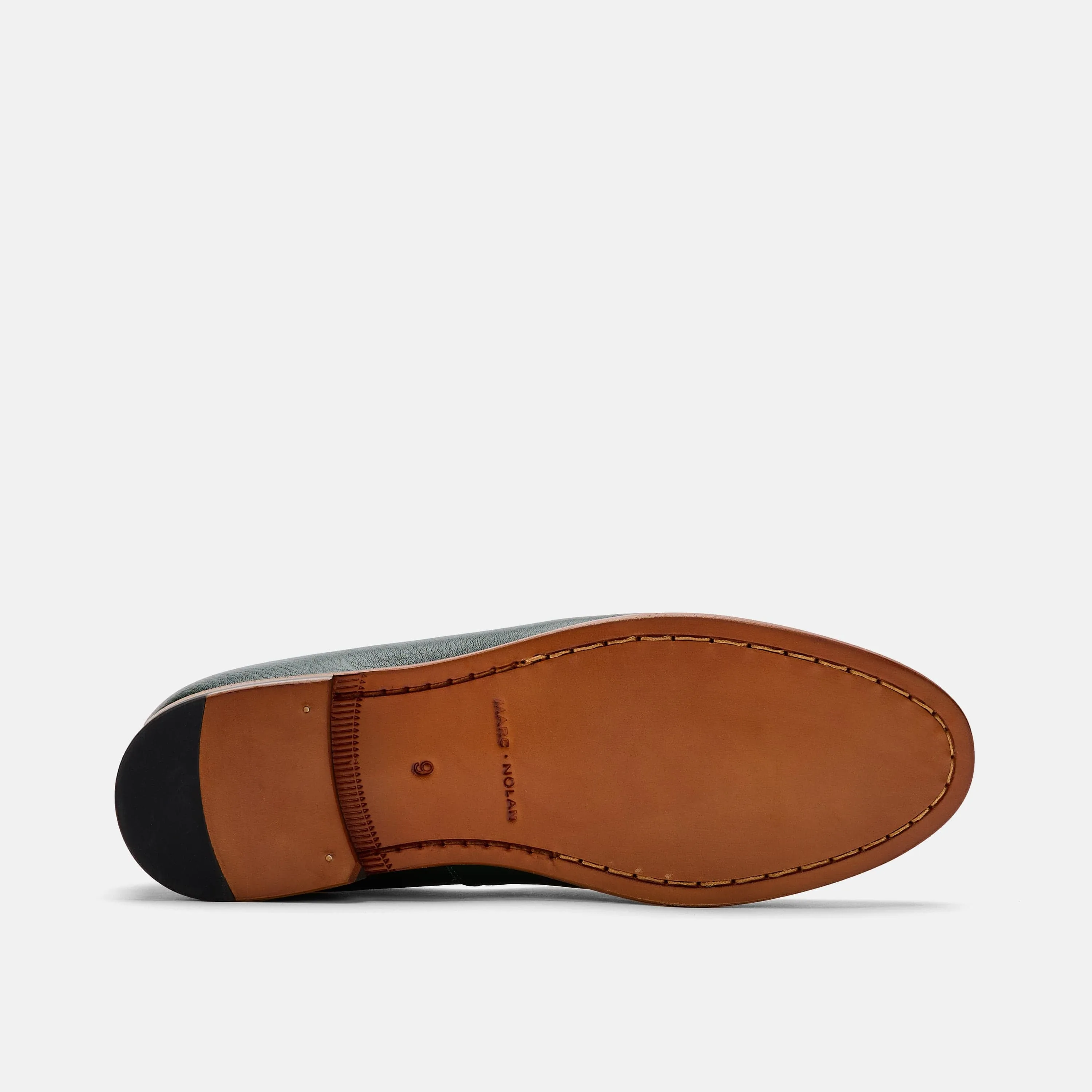 Odell Forest Green Leder Belgische Loafers