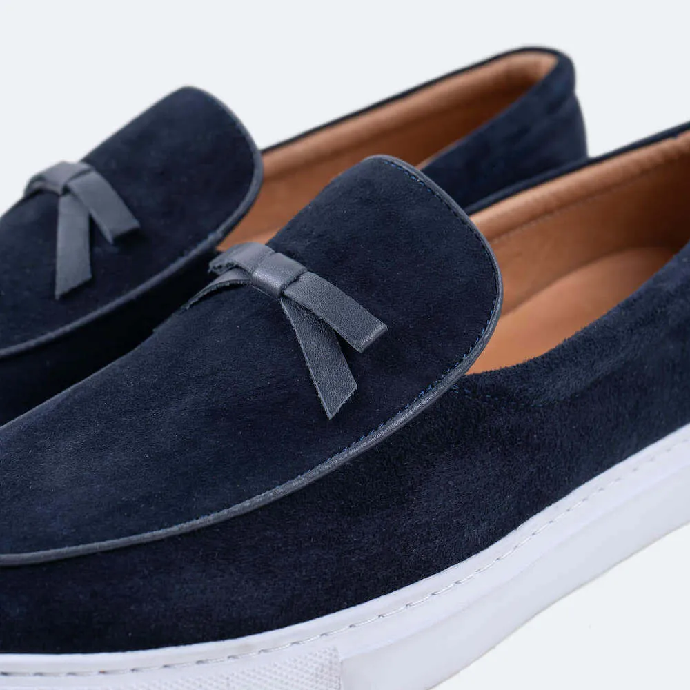 Odell Navy Wildleder Belgische Loafers Sneaker
