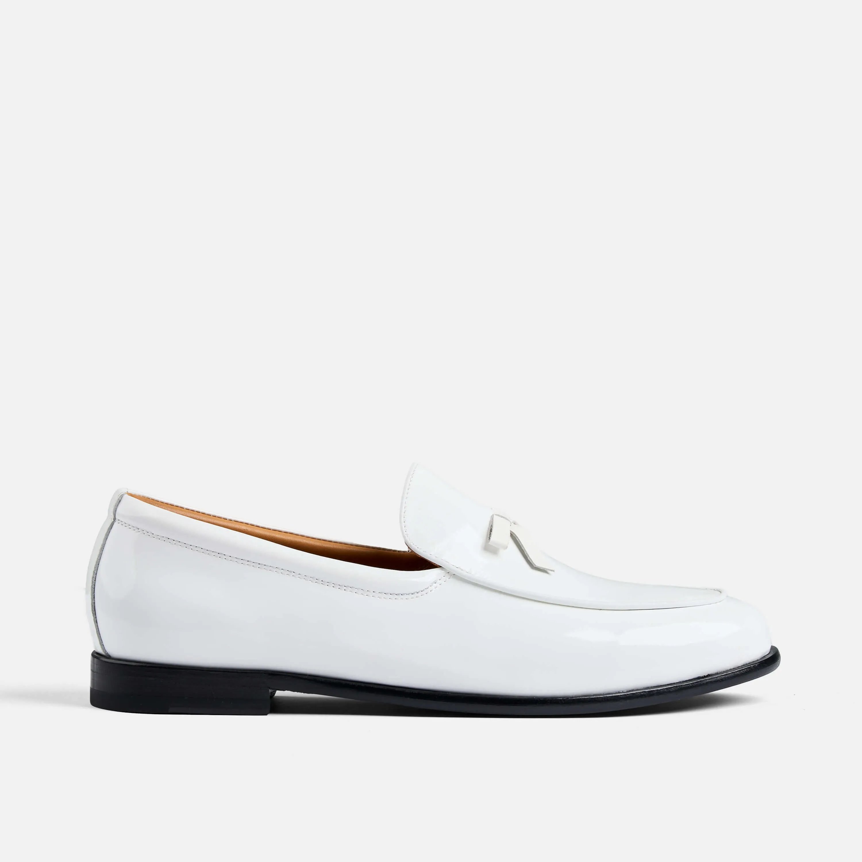 Odell Weiße Lackleder Belgische Loafers