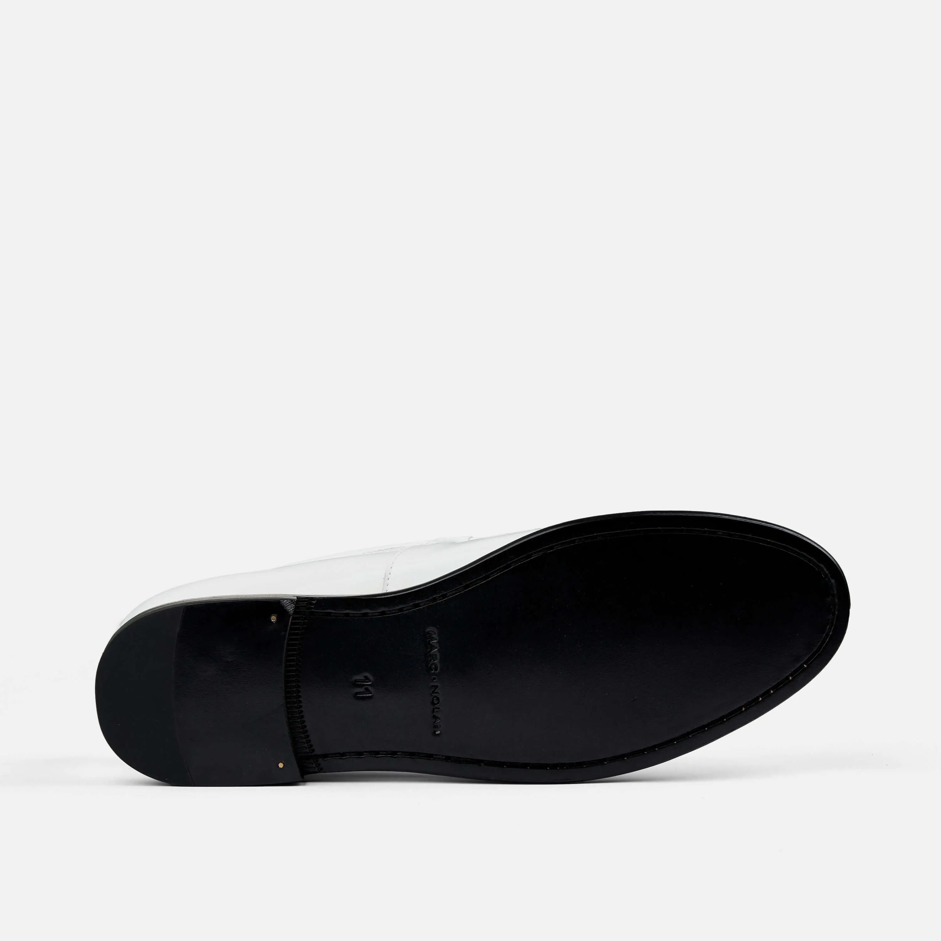 Odell Weiße Lackleder Belgische Loafers