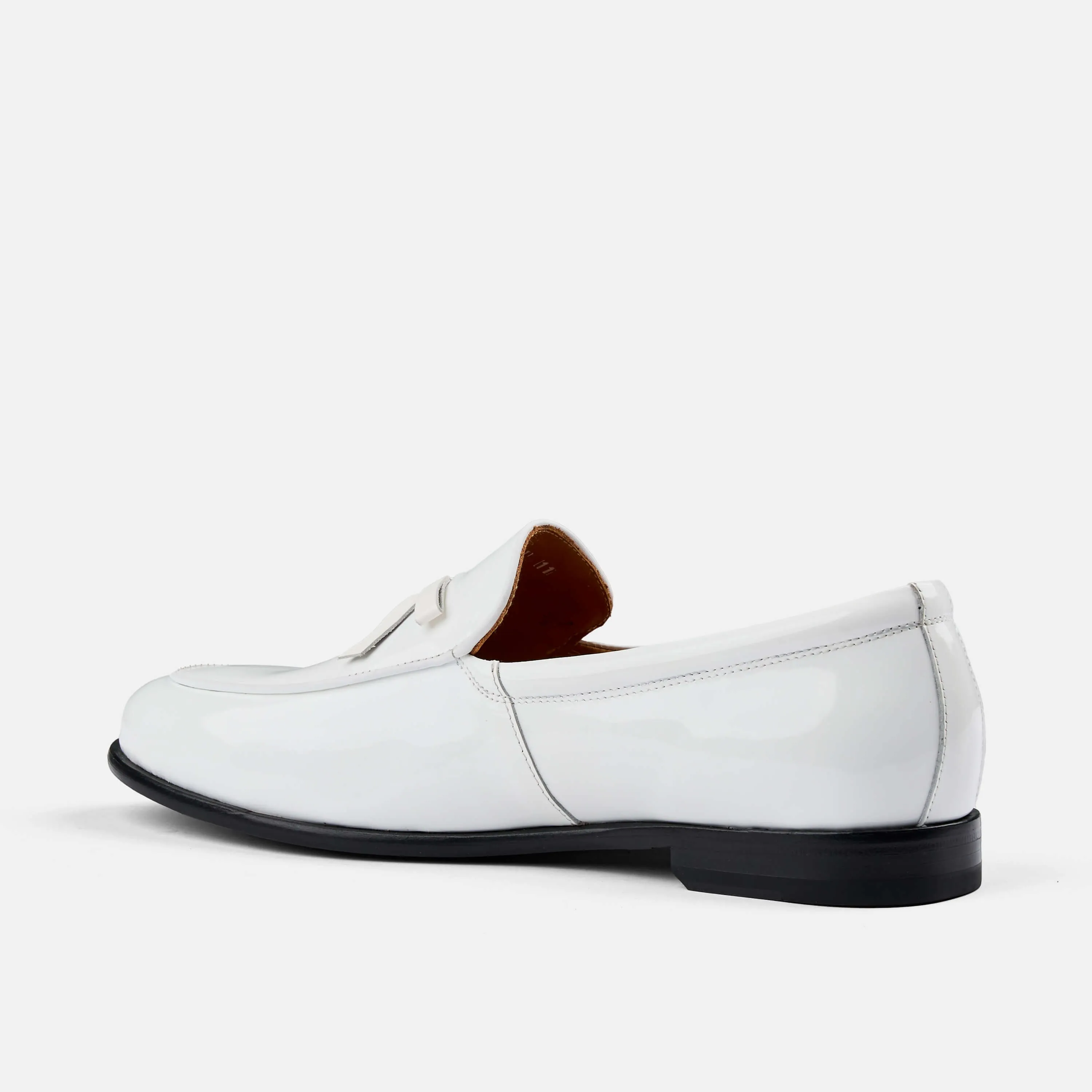 Odell Weiße Lackleder Belgische Loafers