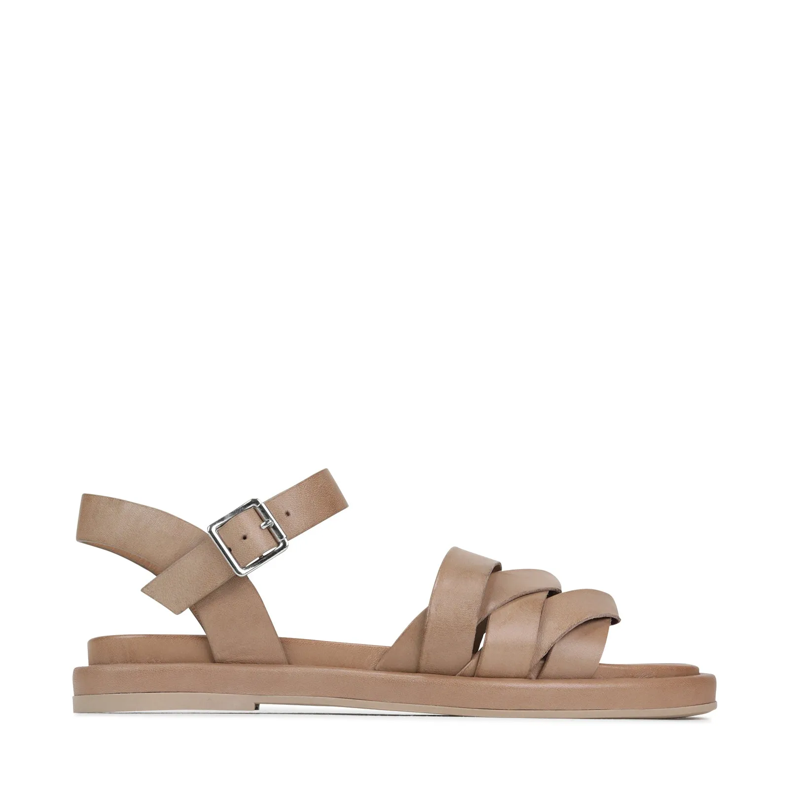 ORIGAMI LEDER SLIDE SANDALEN