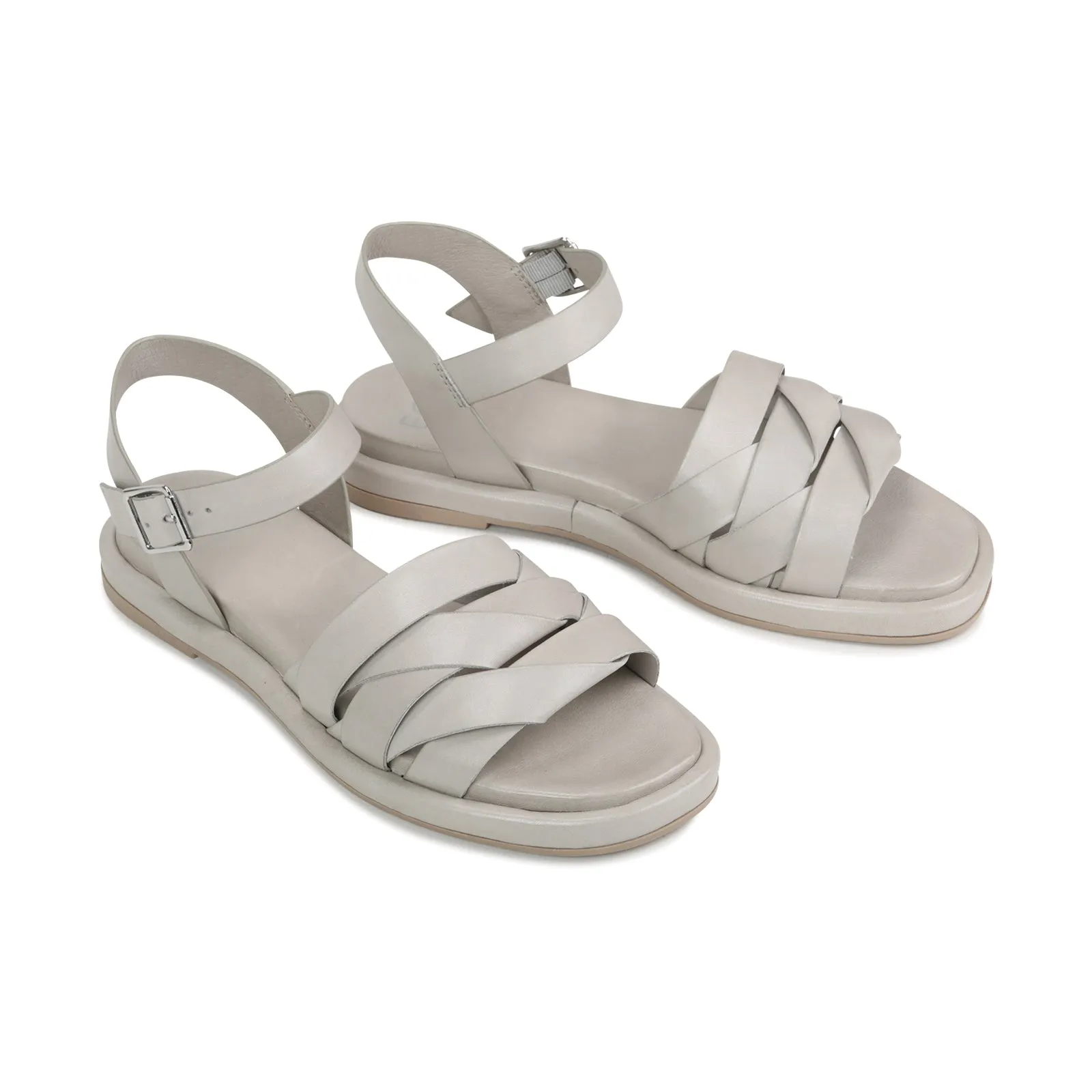 ORIGAMI LEDER SLIDE SANDALEN