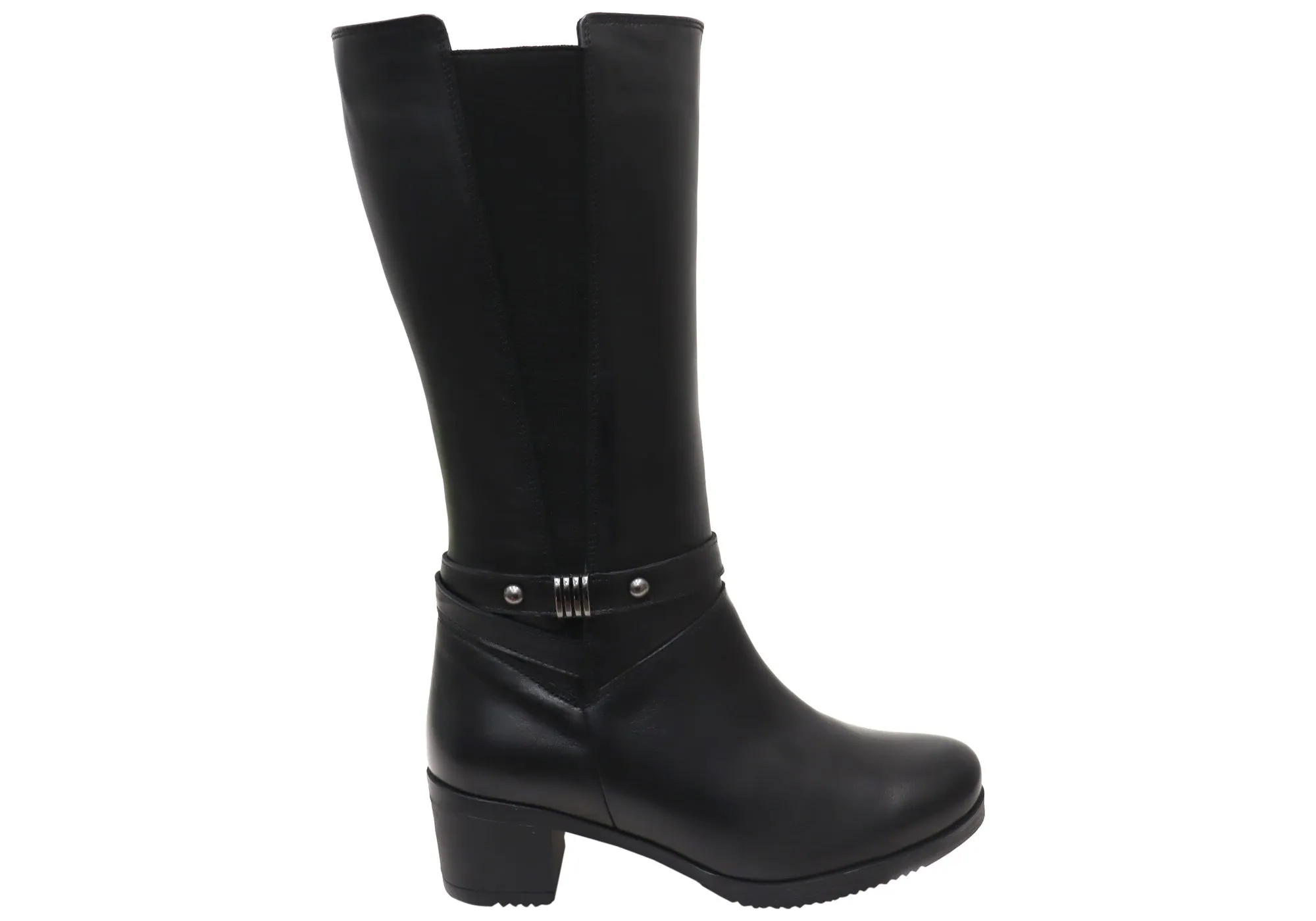 Orizonte Ballara Damen Europäische Bequeme Leder Stiefel Mittlere Wade Orizonte Schuhe