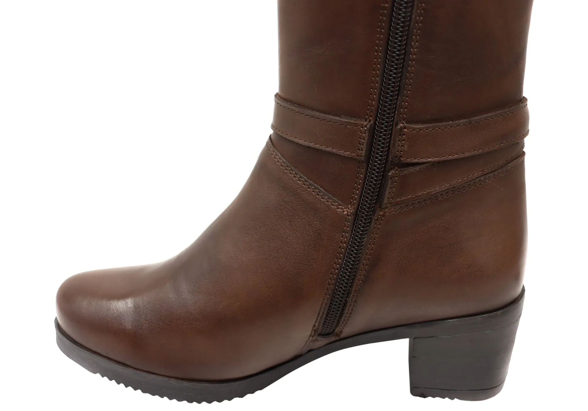 Orizonte Ballara Damen Europäische Bequeme Leder Stiefel Mittlere Wade Orizonte Schuhe