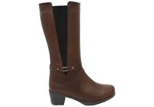 Orizonte Ballara Damen Europäische Bequeme Leder Stiefel Mittlere Wade Orizonte Schuhe