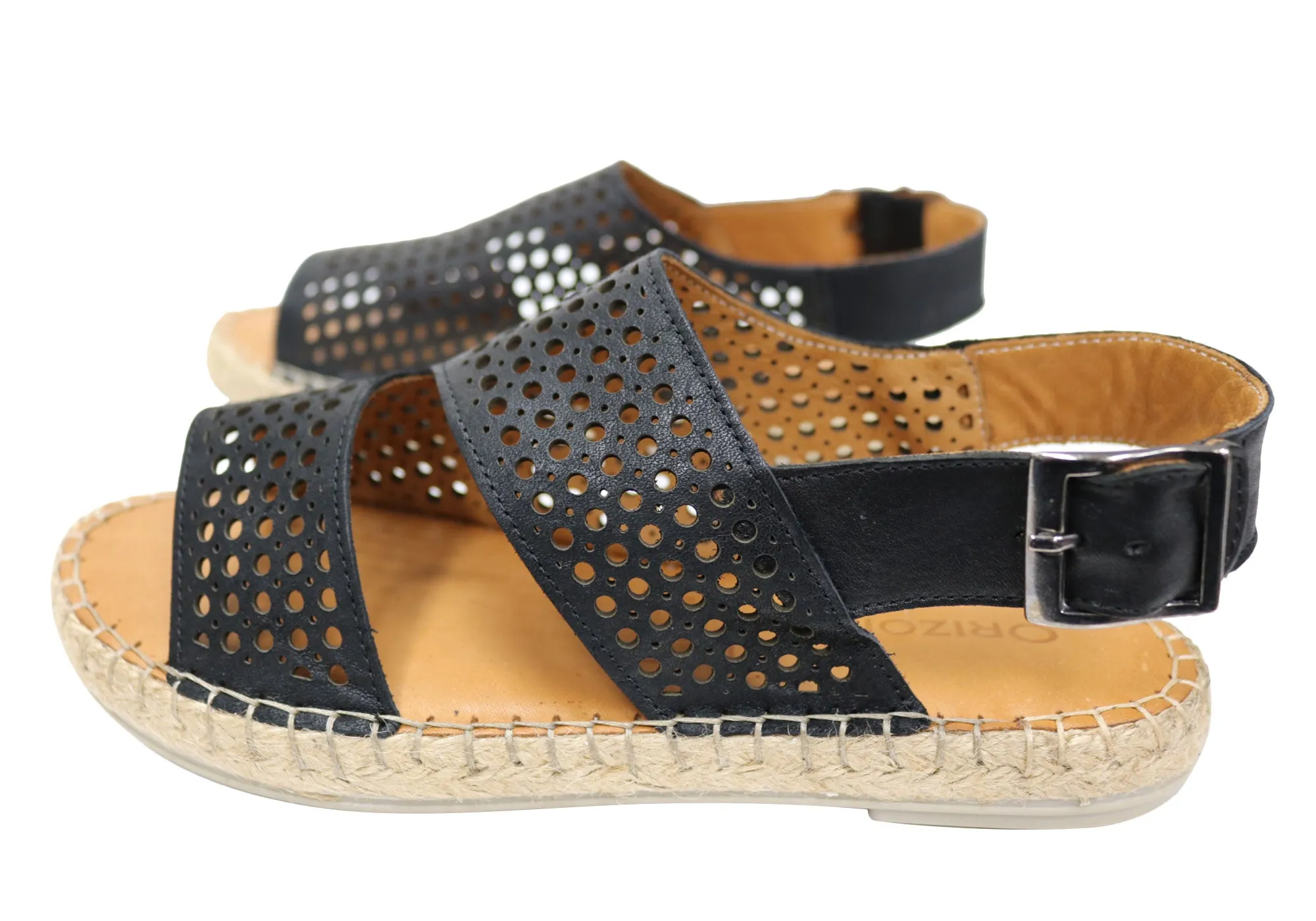 Orizonte Cove Damen Europäische Leder Bequeme Espadrille Sandalen Orizonte Schuhe