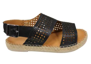 Orizonte Cove Damen Europäische Leder Bequeme Espadrille Sandalen Orizonte Schuhe
