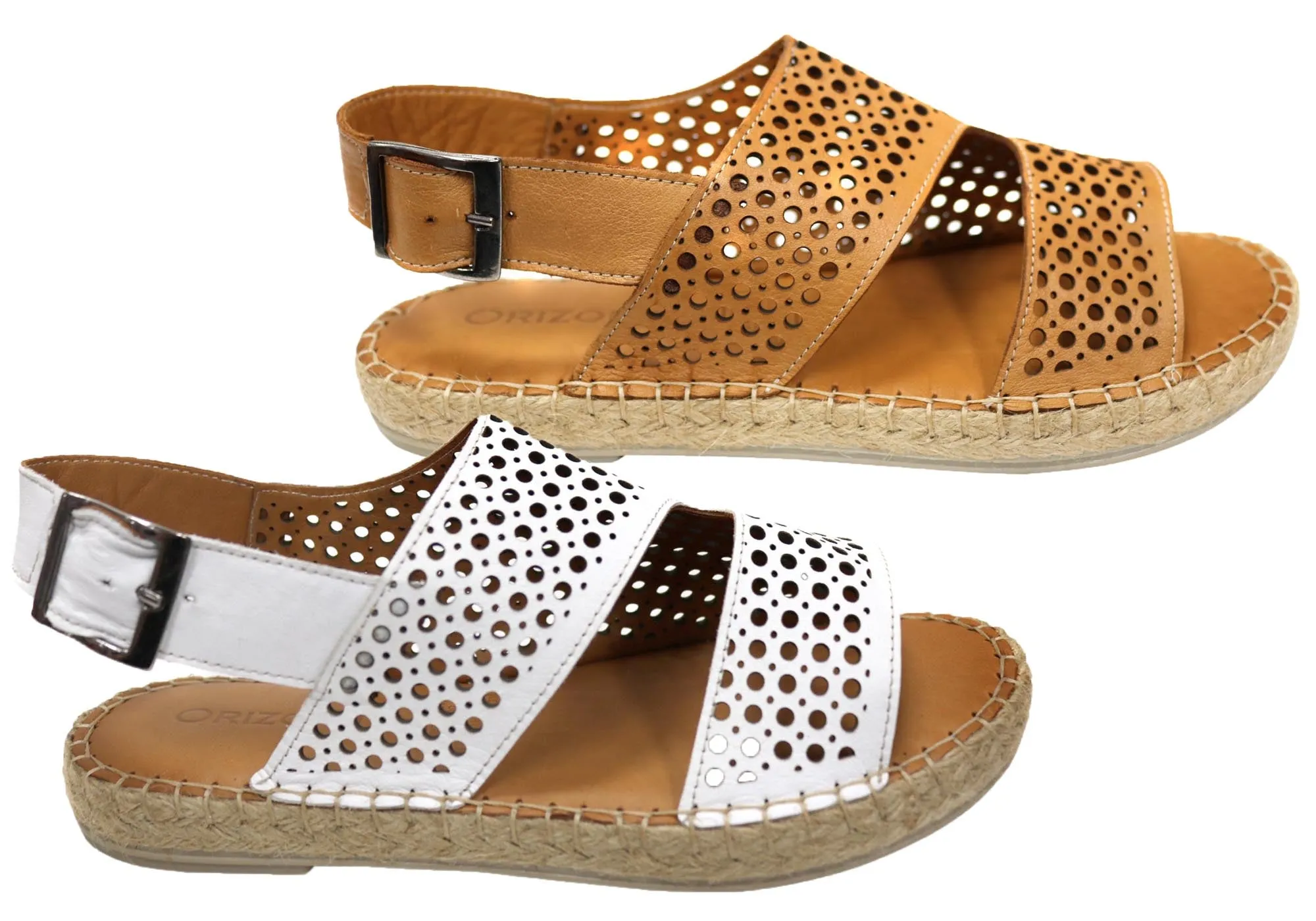 Orizonte Cove Damen Europäische Leder Bequeme Espadrille Sandalen Orizonte Schuhe