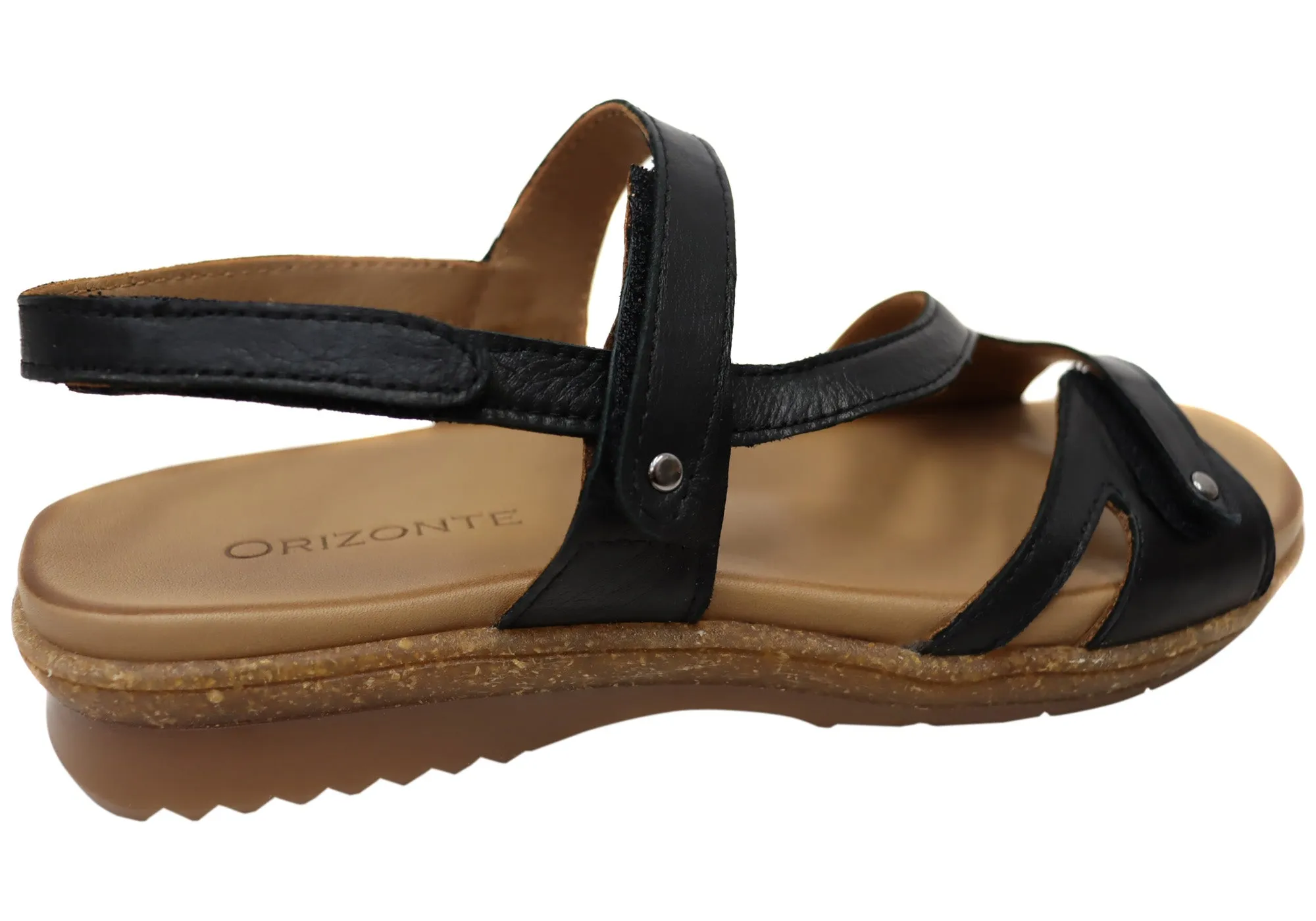 Orizonte Dromana Damen Bequeme Europäische Ledersandalen Orizonte Schuhe