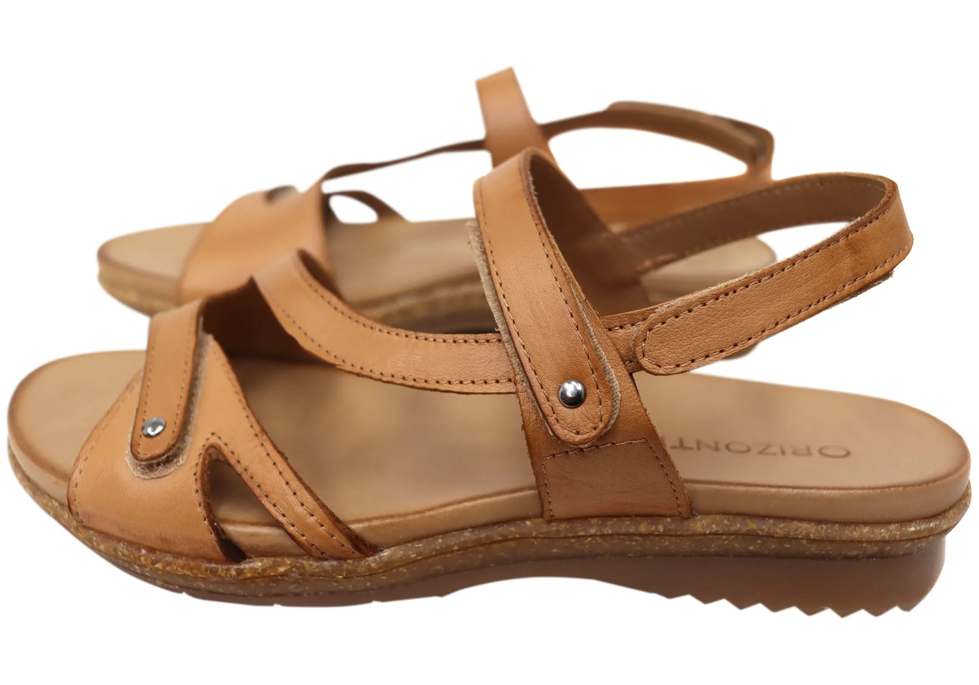 Orizonte Dromana Damen Bequeme Europäische Ledersandalen Orizonte Schuhe
