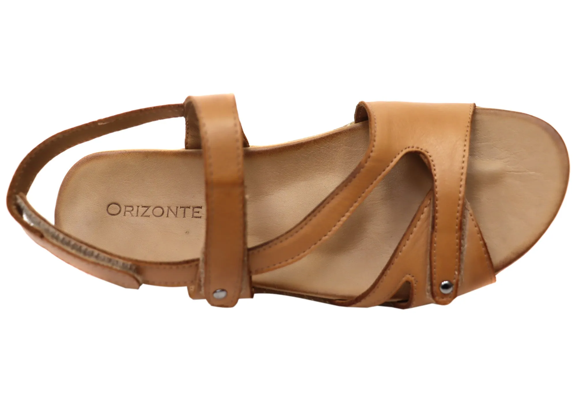 Orizonte Dromana Damen Bequeme Europäische Ledersandalen Orizonte Schuhe