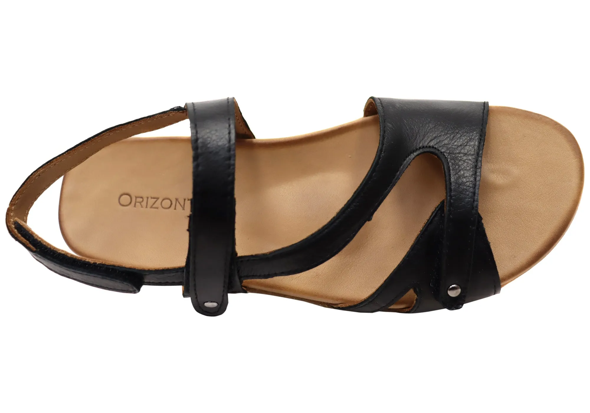 Orizonte Dromana Damen Bequeme Europäische Ledersandalen Orizonte Schuhe
