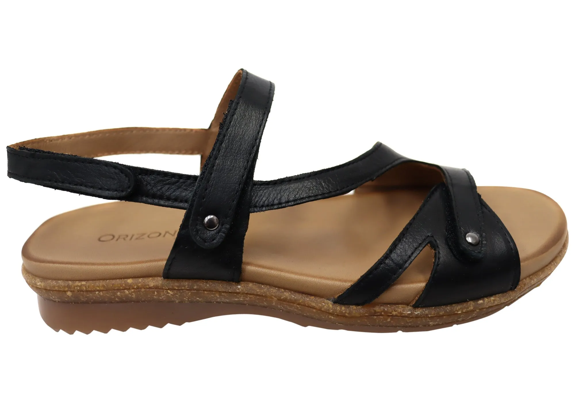 Orizonte Dromana Damen Bequeme Europäische Ledersandalen Orizonte Schuhe