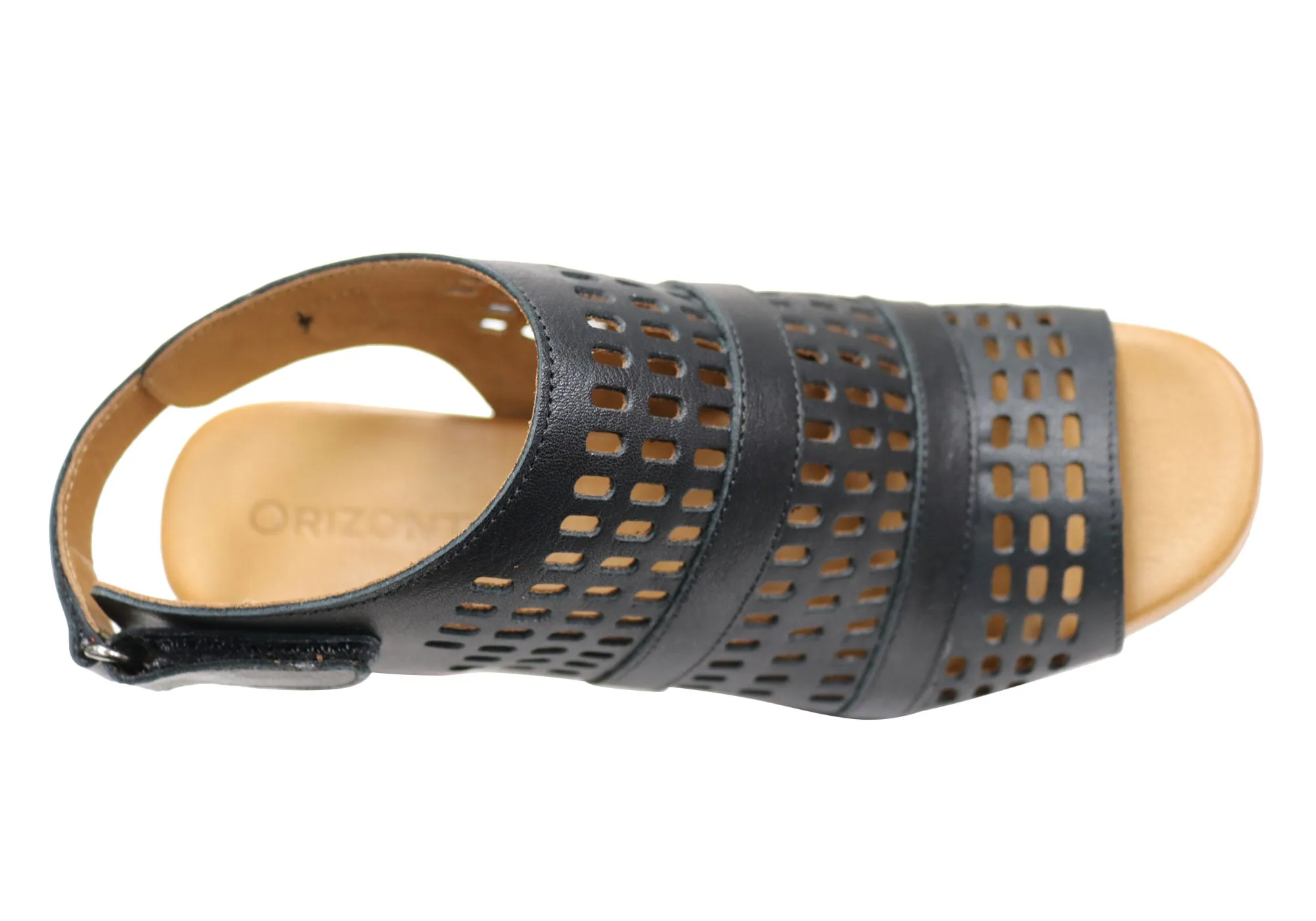 Orizonte Jazela Damen Europäisches Leder Bequeme Sandalen mit niedrigem Absatz Orizonte Schuhe