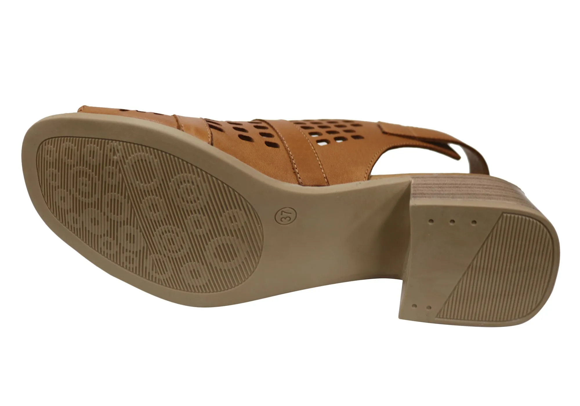 Orizonte Jazela Damen Europäisches Leder Bequeme Sandalen mit niedrigem Absatz Orizonte Schuhe