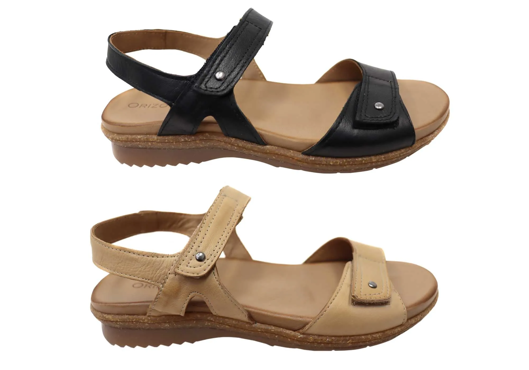 Orizonte Lorne Damen Bequeme Europäische Ledersandalen Orizonte Schuhe
