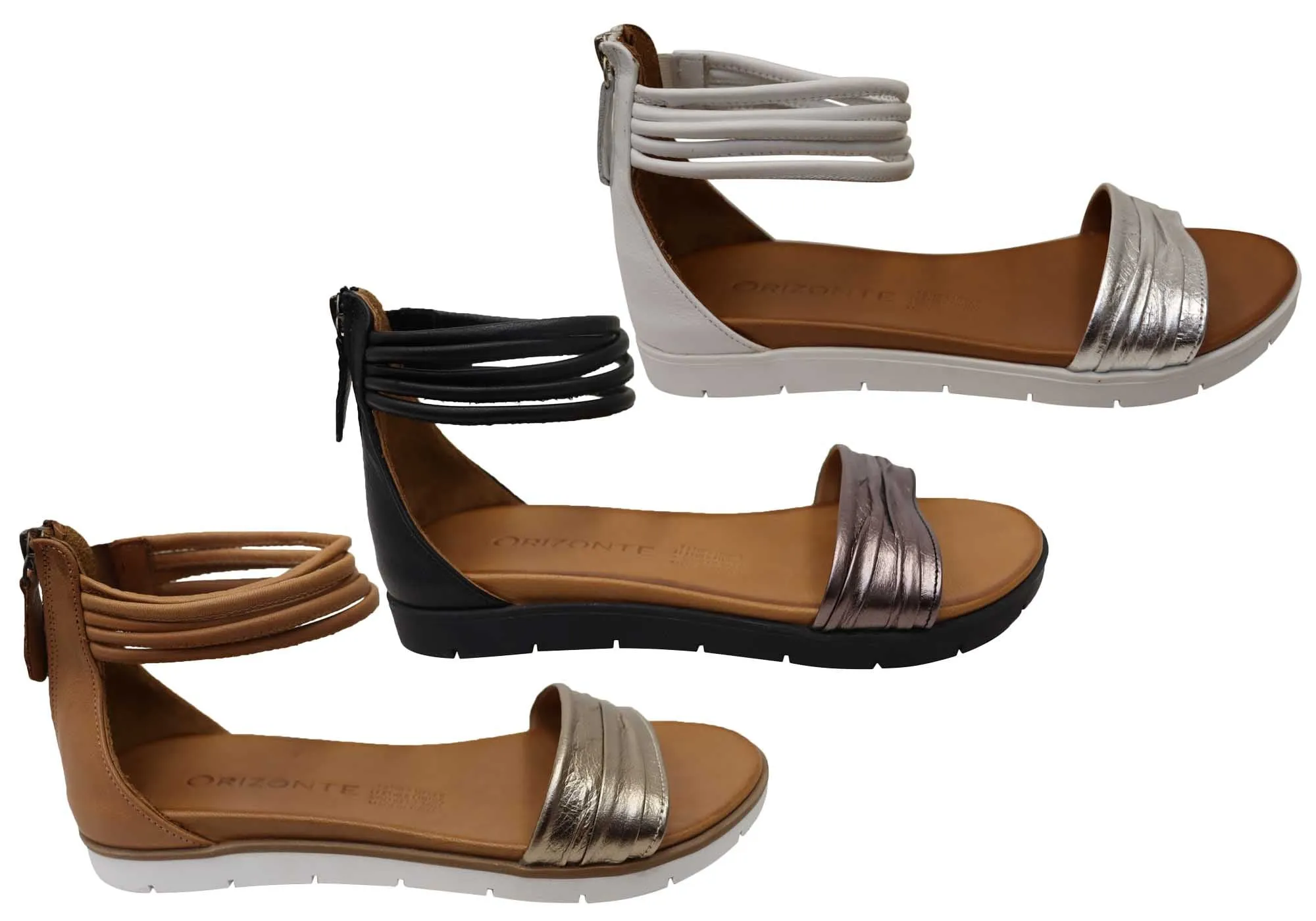Orizonte Mischa Damen Bequeme Europäische Ledersandalen Orizonte Schuhe