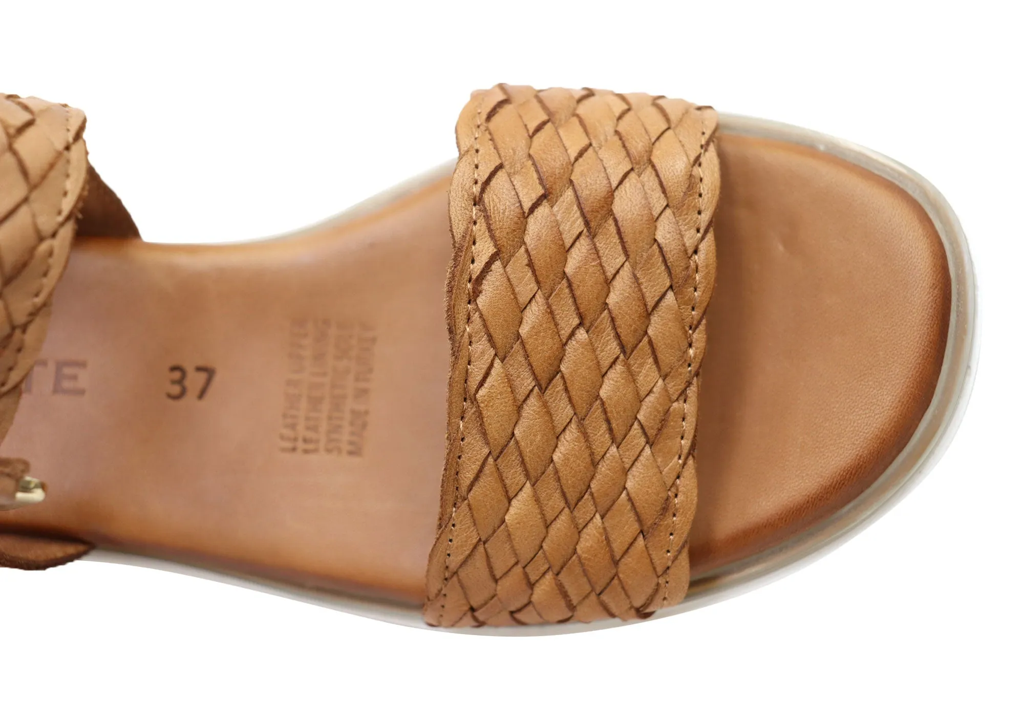 Orizonte Queni Damen Bequeme Europäische Keilabsatz-Sandalen aus Leder Orizonte Schuhe