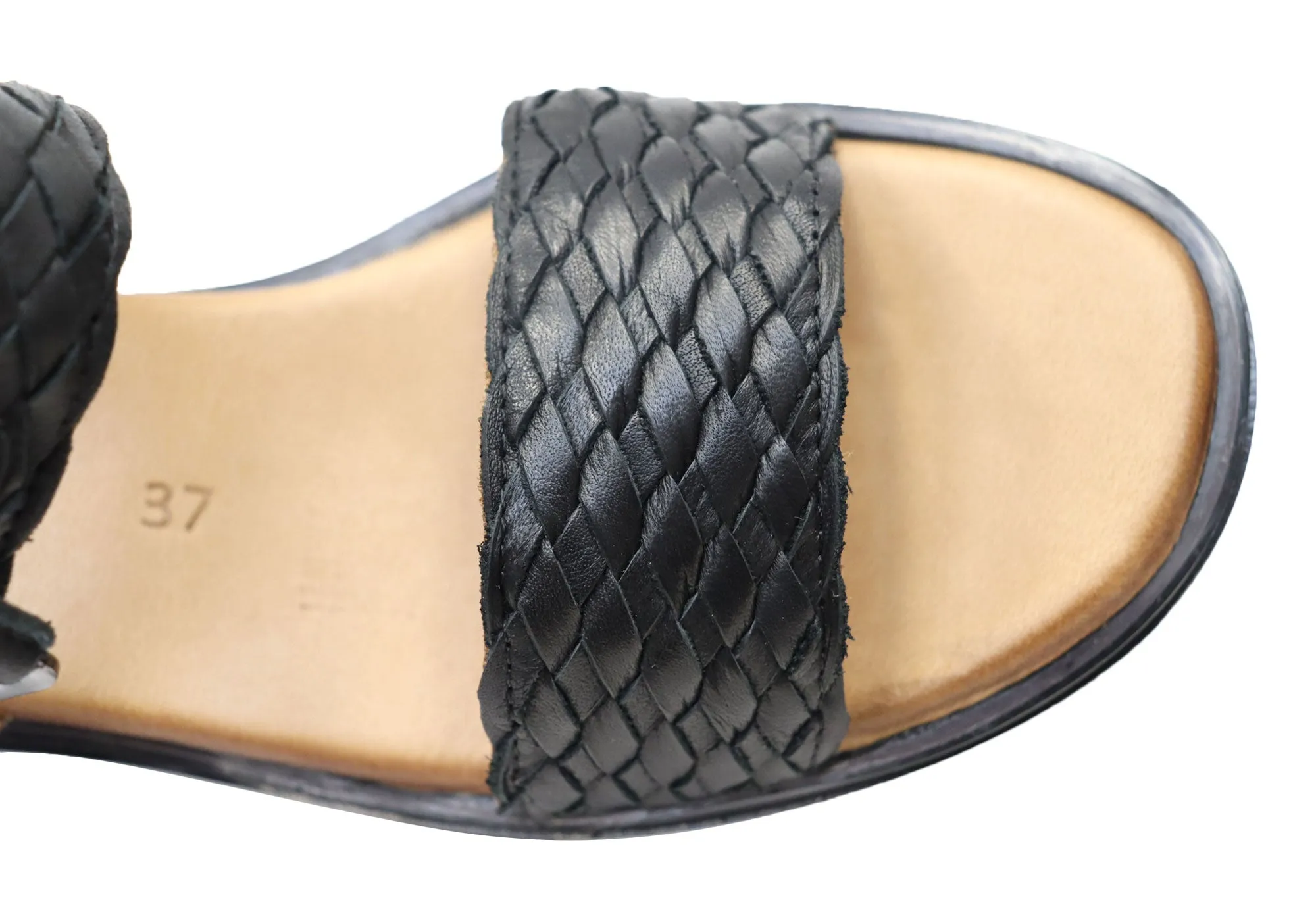 Orizonte Queni Damen Bequeme Europäische Keilabsatz-Sandalen aus Leder Orizonte Schuhe