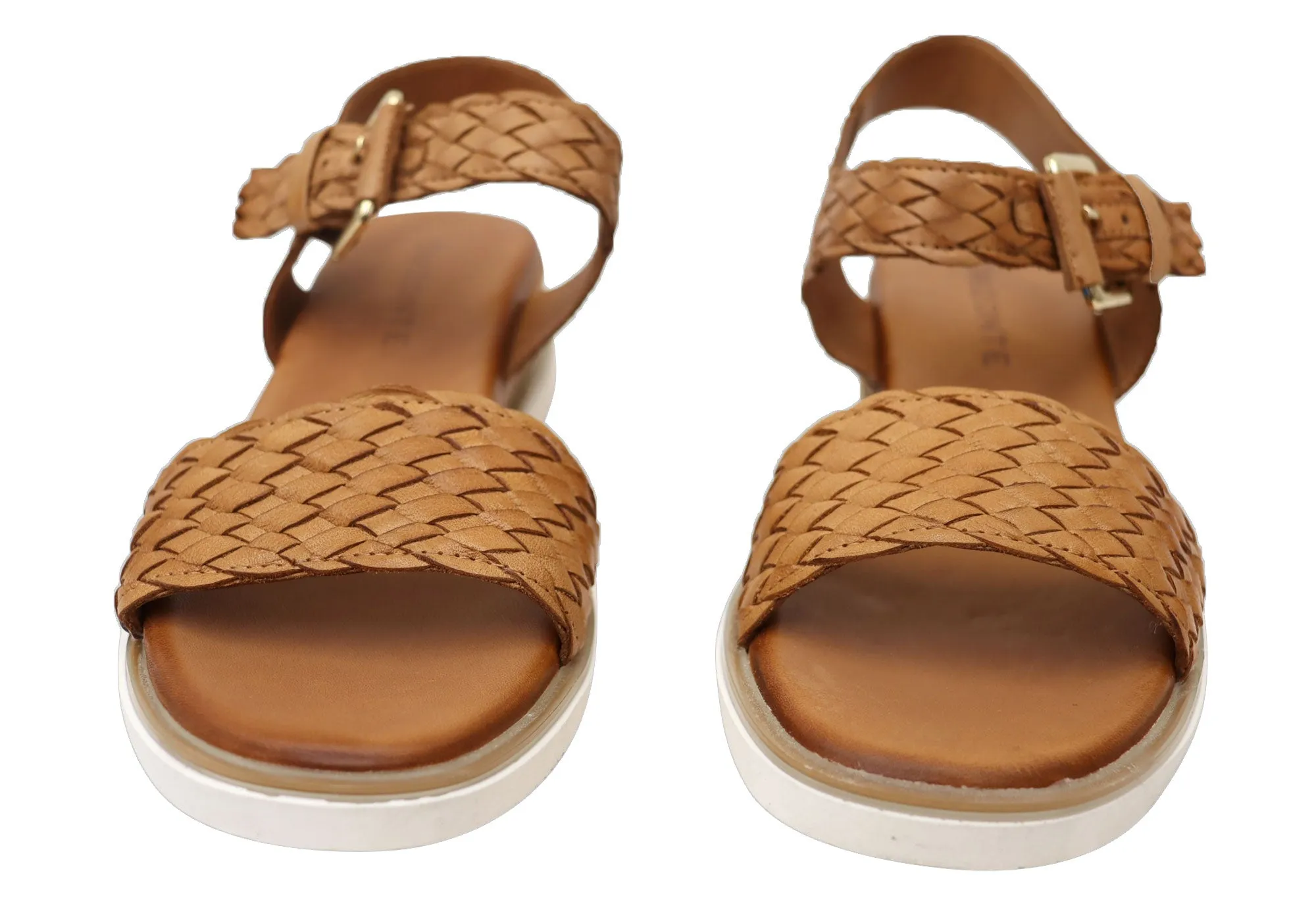 Orizonte Queni Damen Bequeme Europäische Keilabsatz-Sandalen aus Leder Orizonte Schuhe