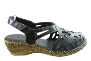 Orizonte Saxona Damen Europäische Weichleder Bequeme Sandalen Orizonte Schuhe