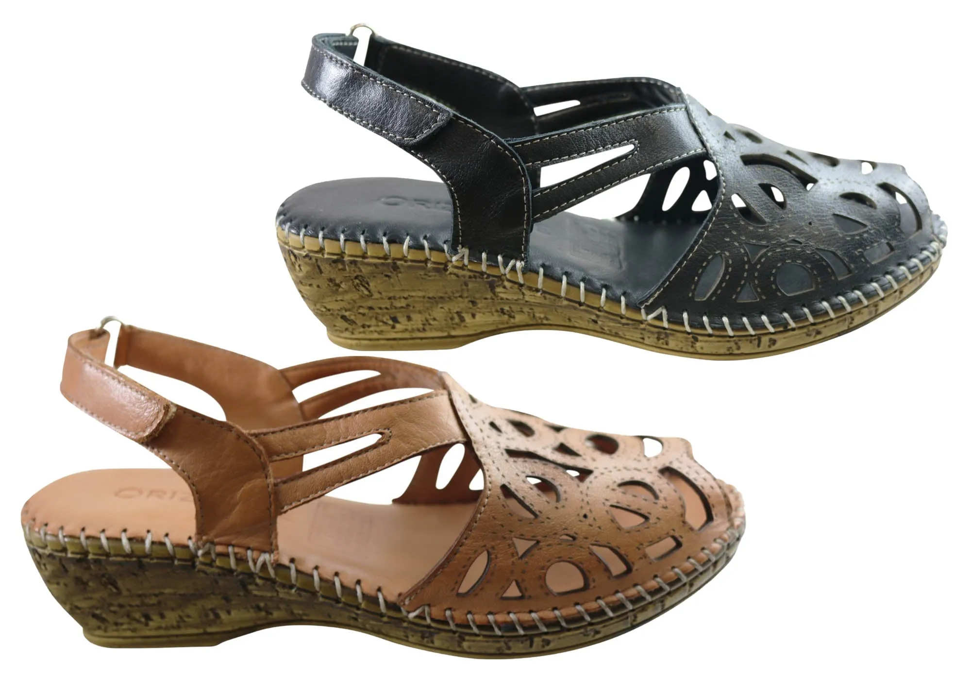 Orizonte Saxona Damen Europäische Weichleder Bequeme Sandalen Orizonte Schuhe