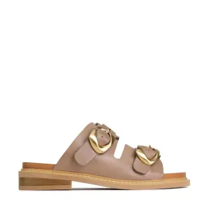 Verzierte Ledersandalen mit Riemchen