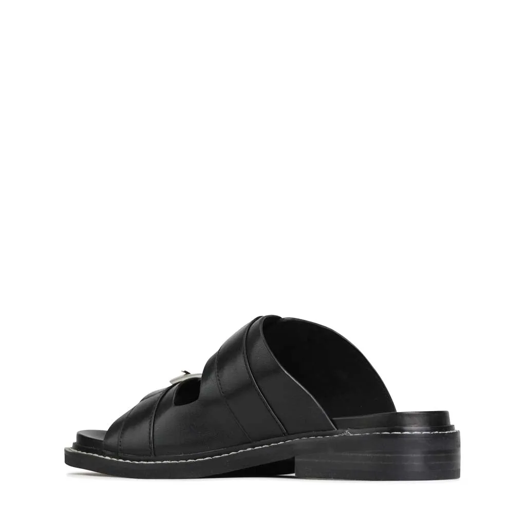 Verzierte Ledersandalen mit Riemchen