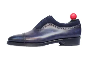 Palacio - MTO - Marineblauer Marmor-Patina / Marineblauer Wildleder - TMG-Leisten - Doppelte Ledersohle