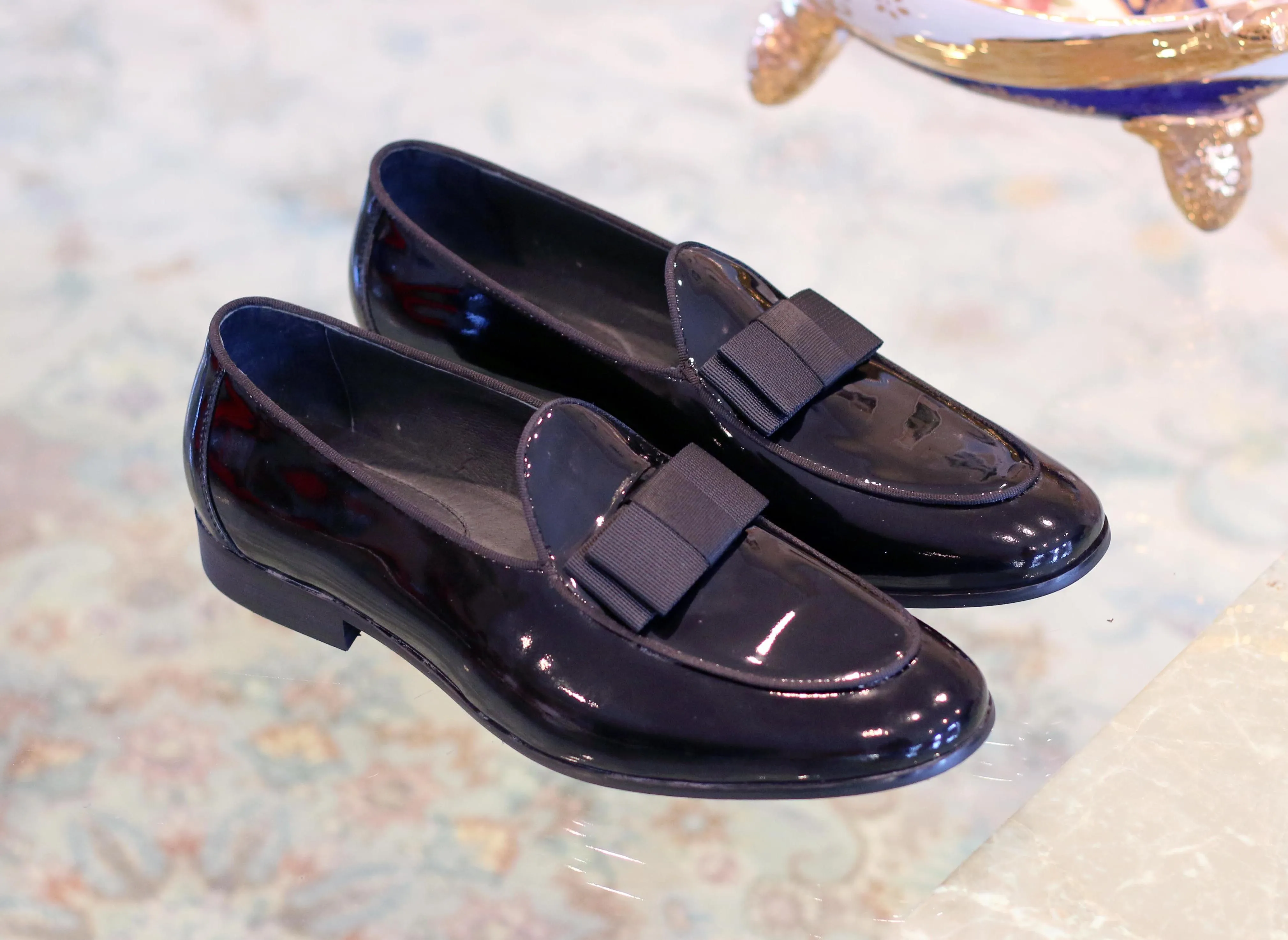 Glänzender Lack-Loafer Schwarz für formelle Anlässe