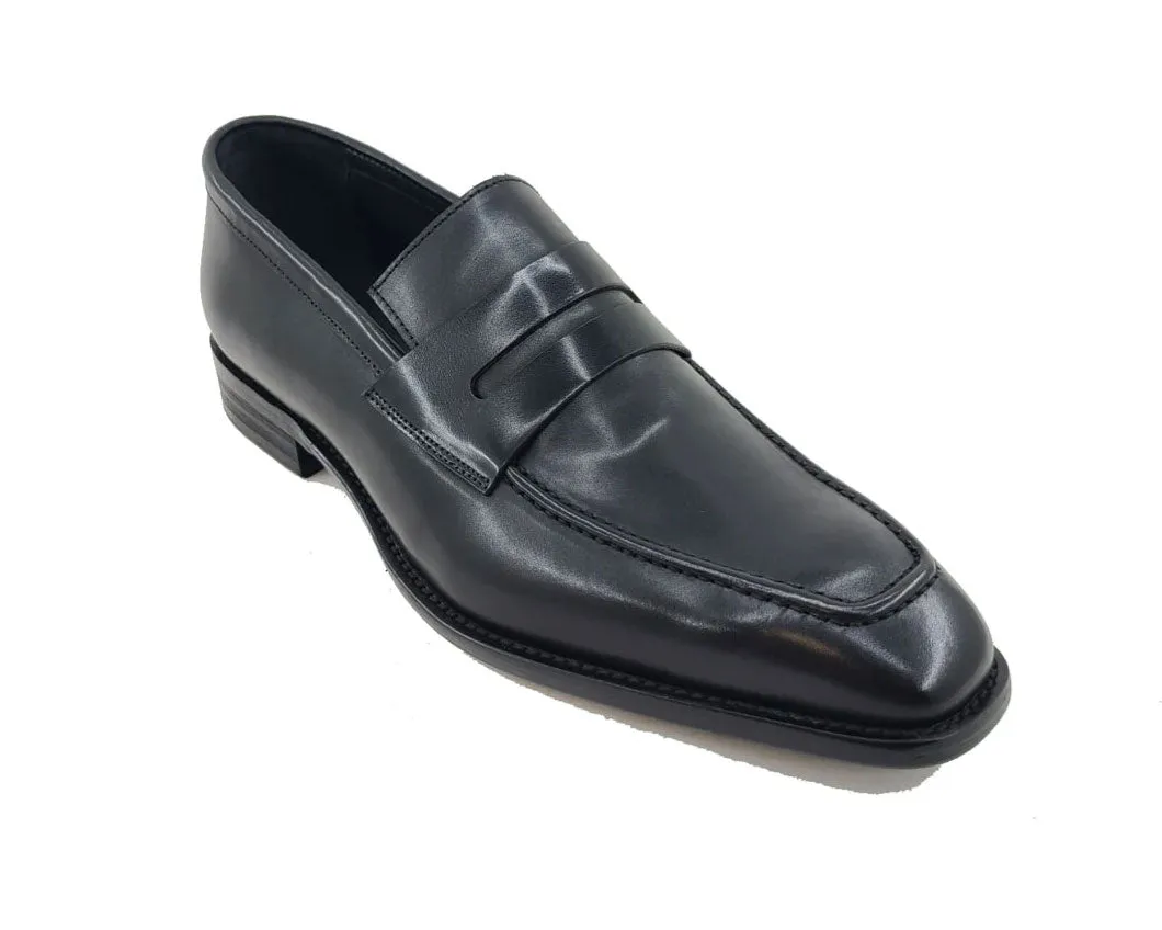 Patina Kalbsleder Slip-On Penny Loafer Schwarz