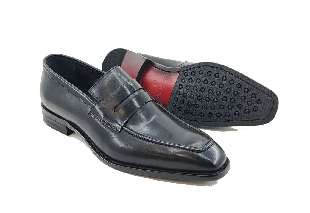 Patina Kalbsleder Slip-On Penny Loafer Schwarz