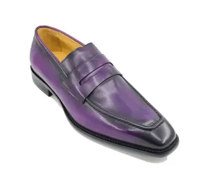 Patina Kalbsleder Schlupf-Penny-Loafer Lila