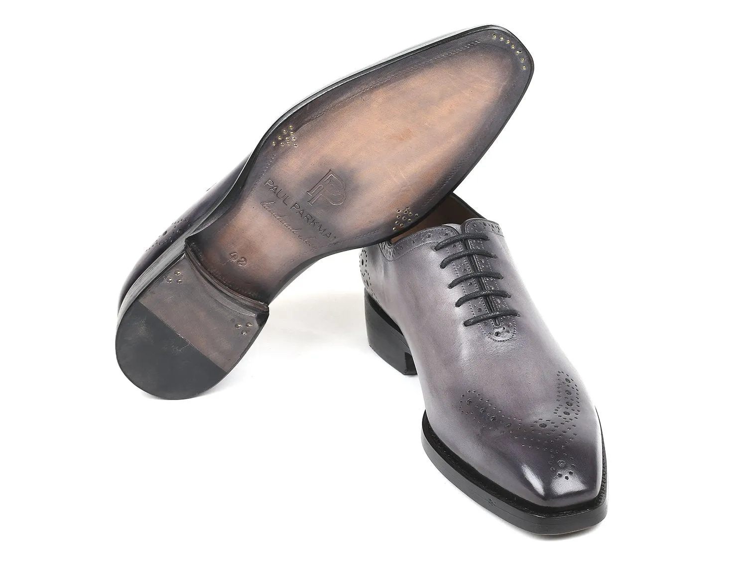 Paul Parkman Schuhe Paul Parkman Goodyear Durchgenähte Lochbroschierung Oxfords in Grau