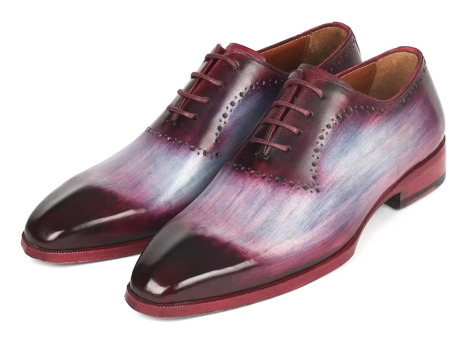 Paul Parkman Schuhe Paul Parkman Herren-Lederoffiziersschuhe in Blau & Lila