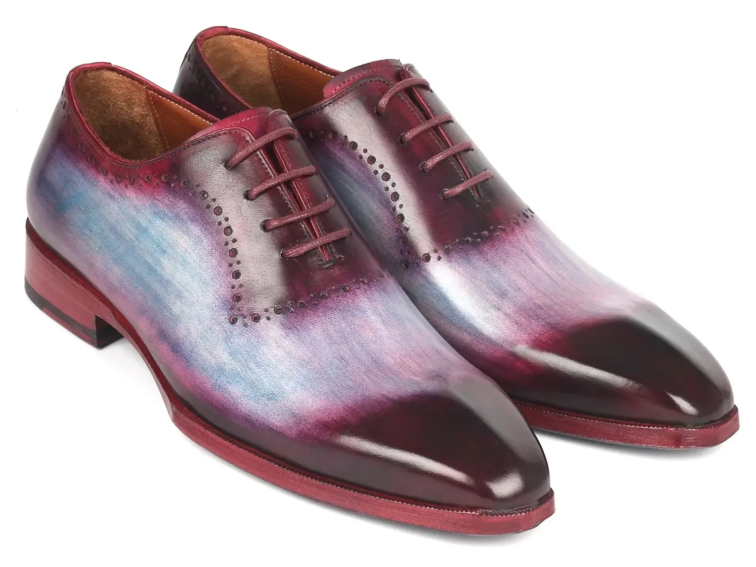 Paul Parkman Schuhe Paul Parkman Herren-Lederoffiziersschuhe in Blau & Lila