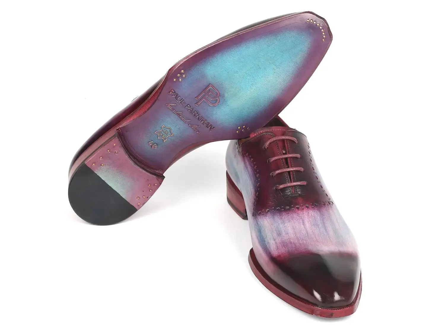 Paul Parkman Schuhe Paul Parkman Herren-Lederoffiziersschuhe in Blau & Lila