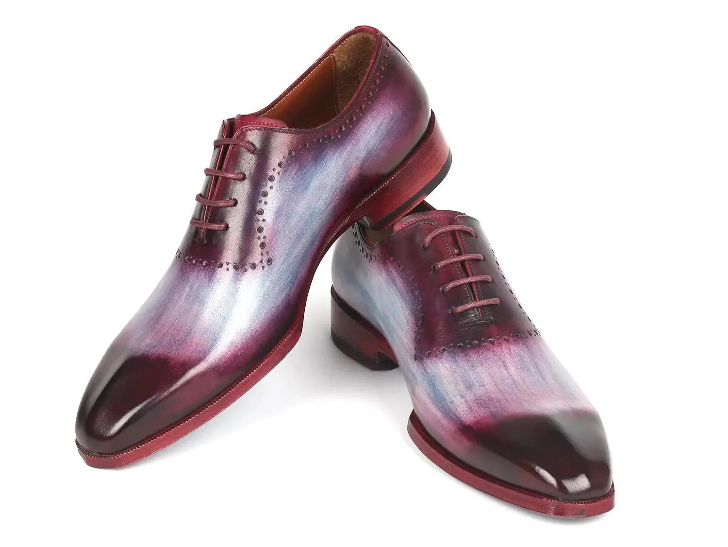 Paul Parkman Schuhe Paul Parkman Herren-Lederoffiziersschuhe in Blau & Lila