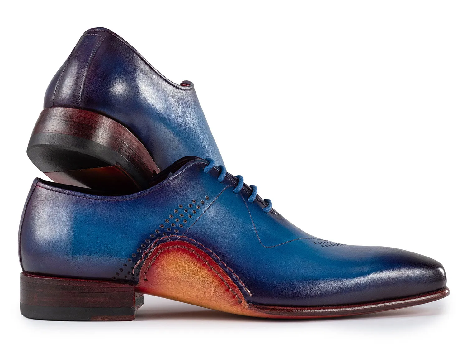 Paul Parkman Schuhe Paul Parkman Herren Opanka Bauhandbemalte Oxfords in Blau