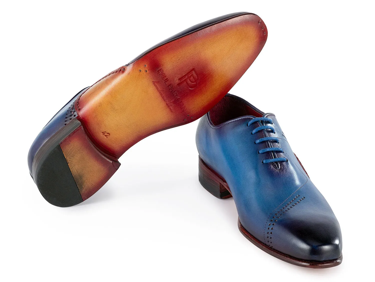 Paul Parkman Schuhe Paul Parkman Herren Opanka Bauhandbemalte Oxfords in Blau