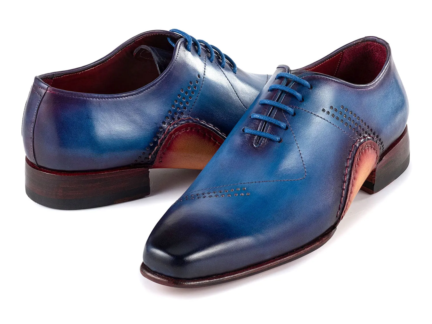 Paul Parkman Schuhe Paul Parkman Herren Opanka Bauhandbemalte Oxfords in Blau