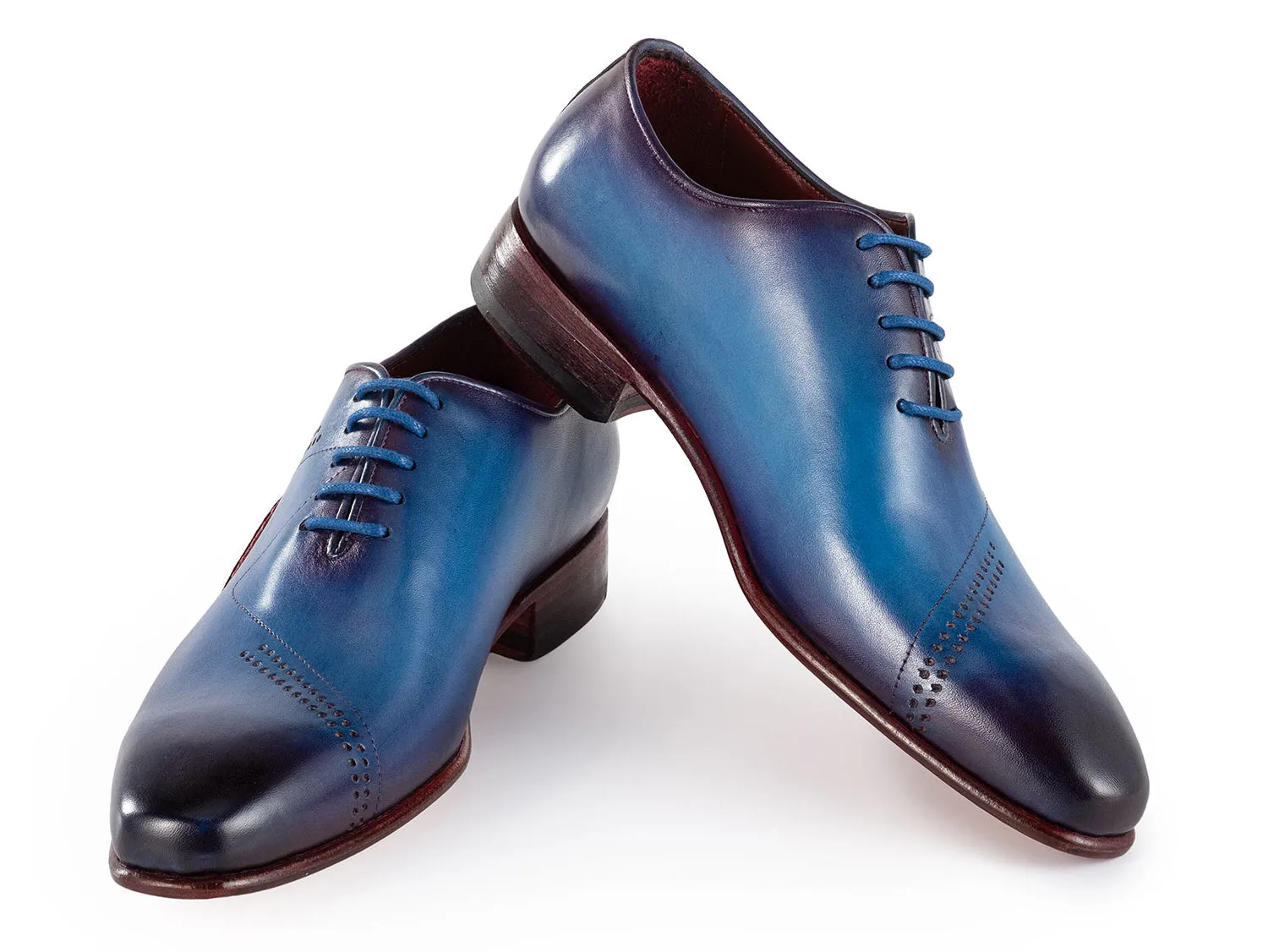 Paul Parkman Schuhe Paul Parkman Herren Opanka Bauhandbemalte Oxfords in Blau