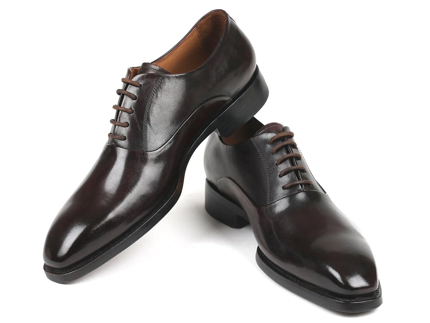 Paul Parkman Schuhe Paul Parkman Herren Oxfords mit Glattem Vorderteil in Braun