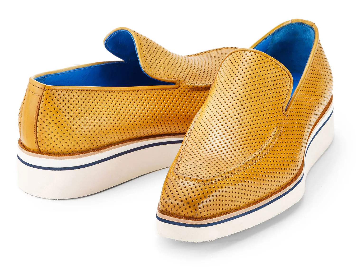Paul Parkman Schuhe Paul Parkman Herren elegante Freizeit-Lederloafer mit Perforierungen in Beige