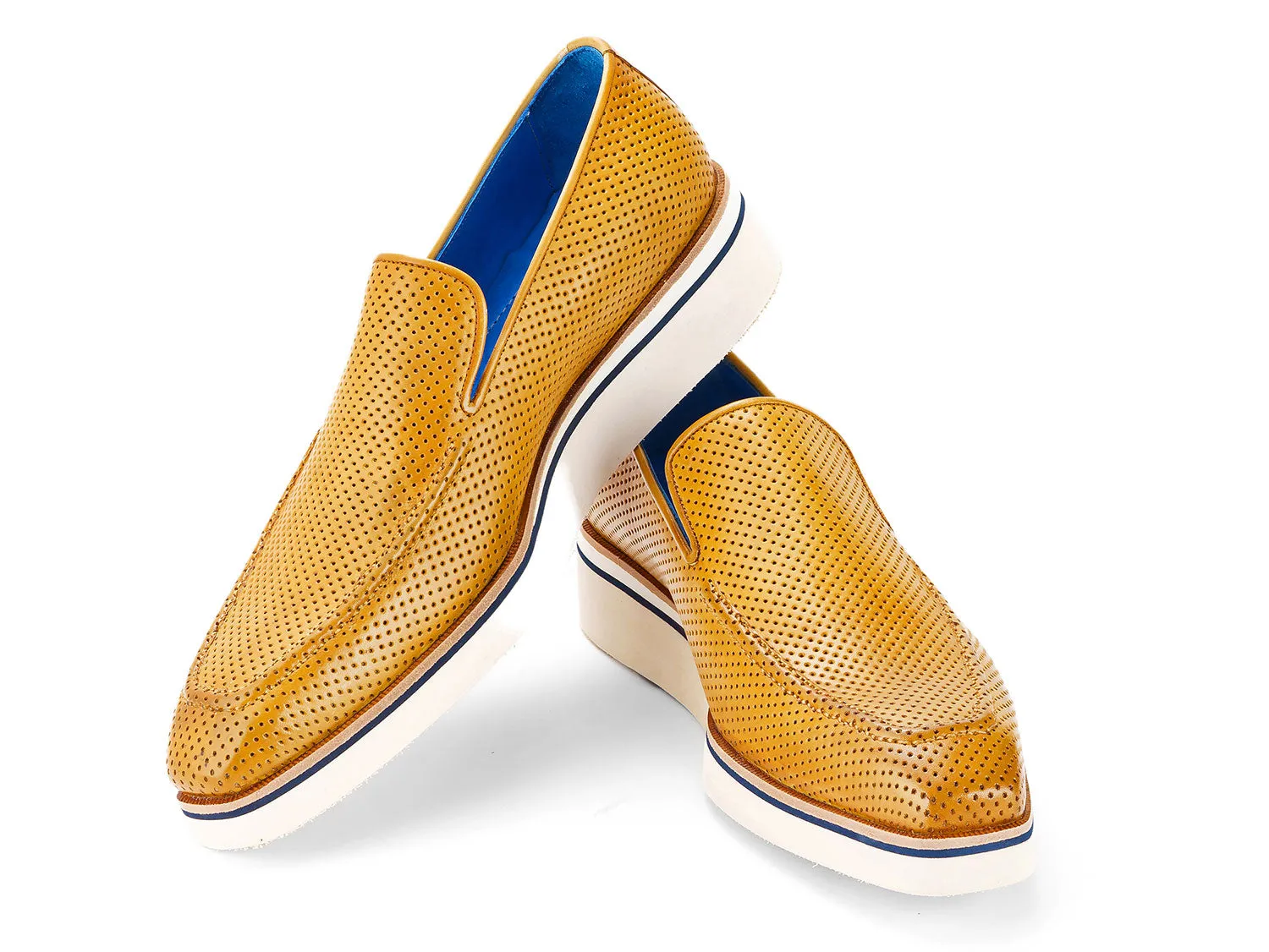 Paul Parkman Schuhe Paul Parkman Herren elegante Freizeit-Lederloafer mit Perforierungen in Beige