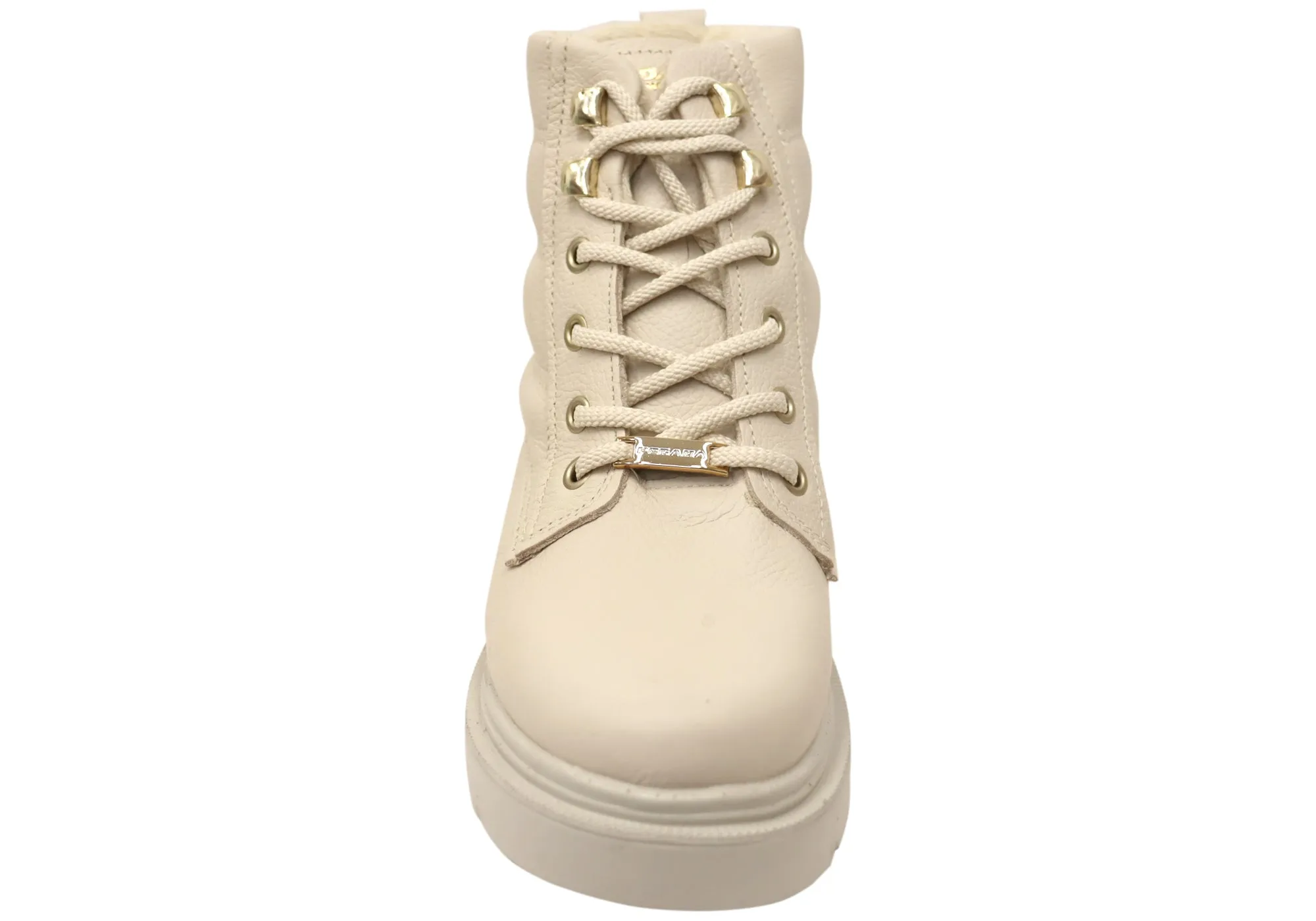 Pegada Continue Damen Brasilianische Leder Plateau-Stiefeletten Pegada Schuhe