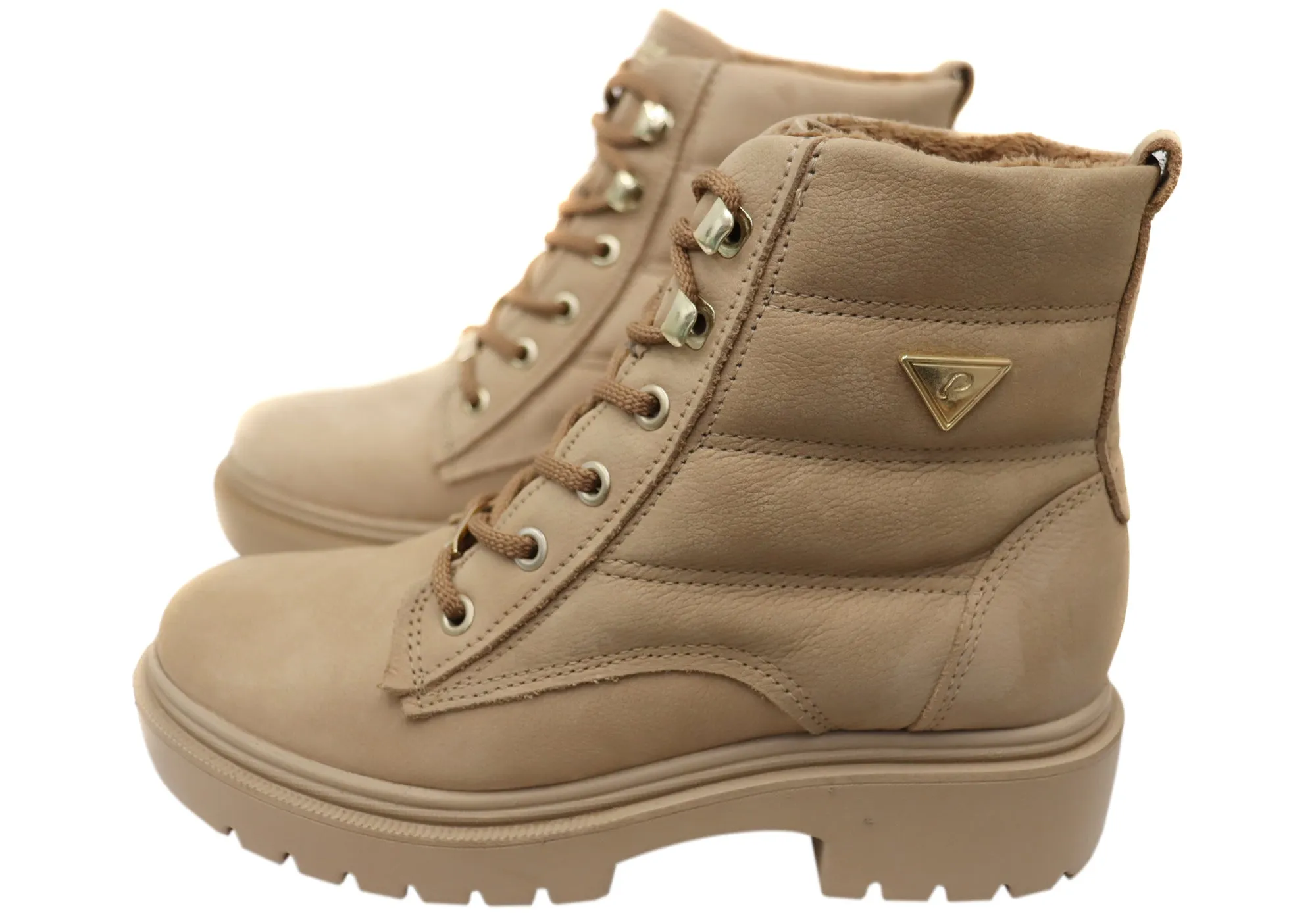 Pegada Continue Damen Brasilianische Leder Plateau-Stiefeletten Pegada Schuhe